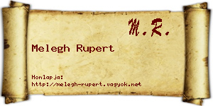 Melegh Rupert névjegykártya